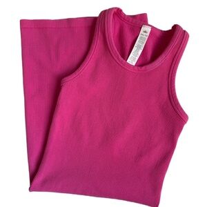 Alo Yoga Paradise Pink Seamless Ribbed Warm Nights Dress - Size XXS